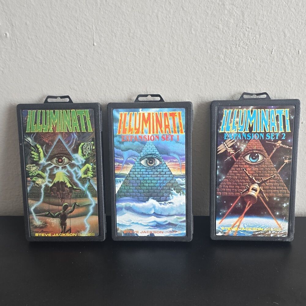 Illuminati Steve Jackson Games w/ Expansions 1 & 2 (1982-1983) [A]